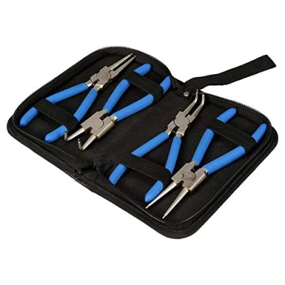 Imagen de Estink juego de 4 alicates para anillos seguridad, 175 mm, anillo seguridad 7 pulgadas, exteriores e interiores,