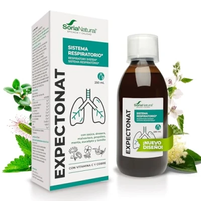 Imagen de Soria Natural Expectonat Jarabe para la Tos adultos Ayuda a expulsar Mucosidad, Alivia Tos, Suaviza el Dolor de garganta con Tomillo, Drosera, Eucalipto, Saúco Bote 250ml