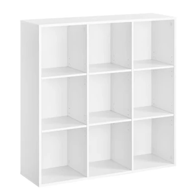 Imagen de VASAGLE Librería, Estantería Almacenaje, Librería de 9 Compartimientos, para Sala Estar, Estudio, Oficina, 30 x 97,7 97,5 cm, Blanco LBC177W01