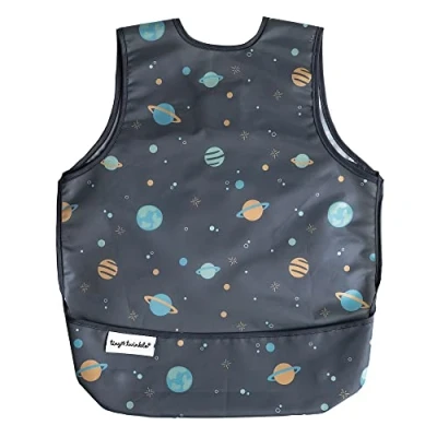 Imagen de Tiny Twinkle Mess Proof Baby Bib Waterproof Apron Machine Washable PVC, BPA, &amp; Phthalate Free Great Travel for Eating Food Bibs (Space, Large 2 4 Years)