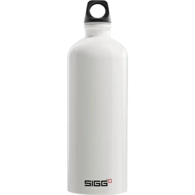 Imagen de SIGG Traveller White botella cantimplora (1 L), con tapa hermética sin sustancias nocivas, de aluminio ligera