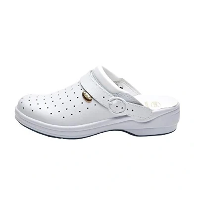 Imagen de Scholl New Bonus Punched, Zapatos Profesionales, Unisex adulto, Blanco, 46 EU