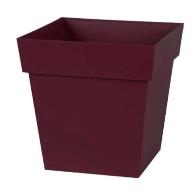 Imagen de EDA Toscana Maceta Cuadrada de 32 cm, Volumen 22 L, x Color Rojo Burdeos