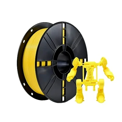 Imagen de PLA+ Filamento 3D de 1,75 mm, PLA Plus, precisión dimensional +/ 0,02 bobina 1 kg (2,2 LBS) impresión para impresora (color amarillo)