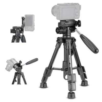 Imagen de NEEWER BÁSICO Mini Trípode Escritorio para Cámara con 3 Vias Pan Tilt Cabezal &amp; Asa, Pequeño Soporte Mesa Portátil Metal Palo Selfies Tornillo 1/4&quot; Grabación Vogs DSLR, Carga Máx 4.4lb,TP02