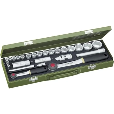 Imagen de PROXXON 23 020 2223020 Estuche 1/2&quot; + 1/4&quot; pcs, 0 V, Multicolor, 5.1 cm, Set de 27 Piezas