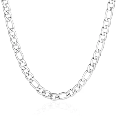 Imagen de Teegxddy Cadena cubana Mujer Hombre Collar 1.8 6.5mm joyería de acero inoxidable tendencia acero/chapado en oro [Longitud: 50 80 cm]