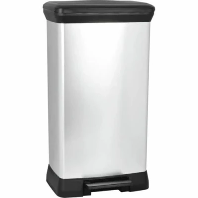 Imagen de CURVER 187177 Cubo de Basura con Pedal (50 L, Polipropileno, Metal, 39 x 29 73 cm), metálico