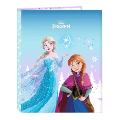 Imagen de FROZEN COOL DAYS Carpeta con Folios 4 Anillas, Ideal para Niños de Diferentes Edades, Cómoda y Versátil, Calidad Resistencia, 26.5x33 cm, Color Violeta/celeste