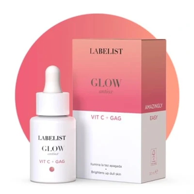 Imagen de Labelist Serum Facial Glow VIT C + GAG 30 ml Todo Tipo de Pieles Especial para Apagadas Antioxidante e Iluminador Combate Arrugas y Reduce las Manchas Cuidado Mujer