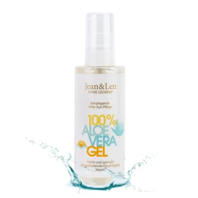 Imagen de Jean &amp; Len Après Sun Gel Aloe Vera, calma y refresca la piel, hidrata, sin siliconas, nanopartículas, emulsionantes, microplásticos, aceite mineral, fragancias colorantes, vegano, 100 ml