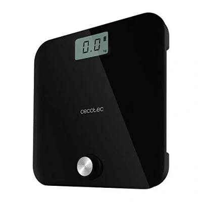 Imagen de Cecotec Báscula de baño Surface Precision EcoPower 10000 Healthy Black. Con Pulsador, Superficie vidrio templado alta seguridad, Sensores precisión