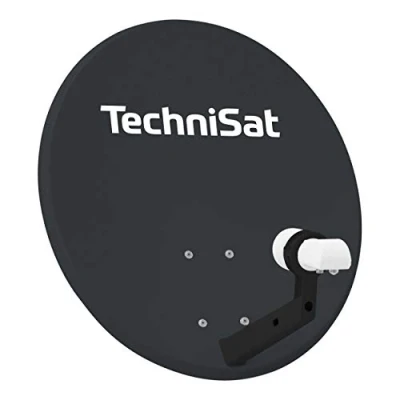Imagen de TechniSat TECHNITENNE 60 Antena parabólica para 2 participantes, Conjunto Completo de Plato satelital Digital cm, con Soporte mástil y Receptor Universal Twin LNB, Gris Claro