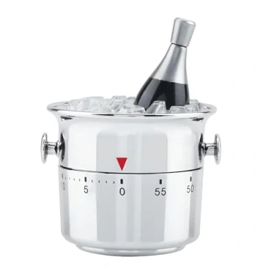 Imagen de Temporizador mecánico de Cocina Acero Inoxidable para 60 Minutos, Color Plateado
