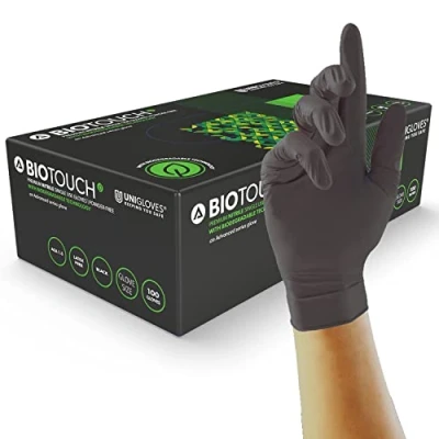 Imagen de UNIGLOVES BioTouch GM0092, negro, mediano (paquete de 100)