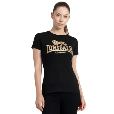 Imagen de Lonsdale Bantry Camiseta estampada, Mujer, Talla: Small, Black