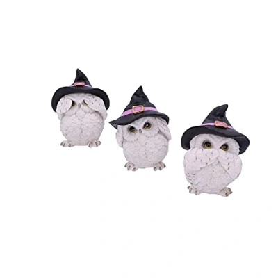 Imagen de Nemesis Now Three Wise Figura Decorativa (9 cm), diseño de búho, Color Blanco (U5736U1)