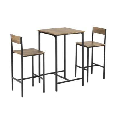 Imagen de SoBuy OGT27 N Set de Mesa y Taburetes Alta Bar + 2 Juego Barra ES (OGT27 N)
