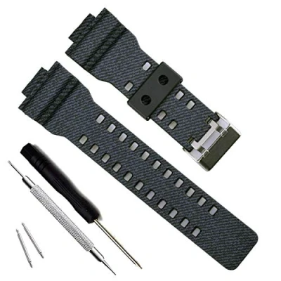 Imagen de Correa de repuesto resina natural para reloj Casio G Shock GD120/GA 100/GA 110/GA 100C (Cross Pattern Navy Blue)