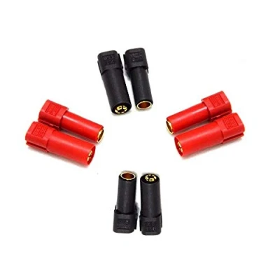 Imagen de YoWoo Power 4 Pares Amass XT150 Conector Adaptador Macho Hembra Enchufe 6mm Banana Bullet Gold Set para Batería ESC y Cable de Carga