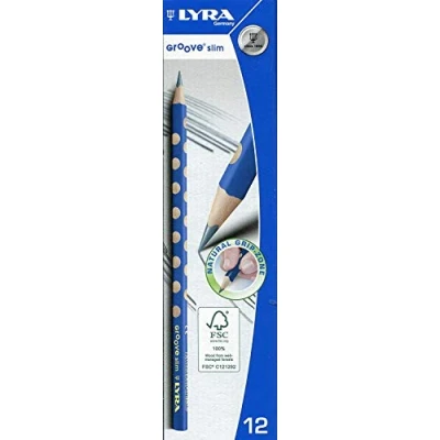 Imagen de LYRA Groove Slim, Lápices de grafito ergonómicos, Triangular con zona grip natural, HB