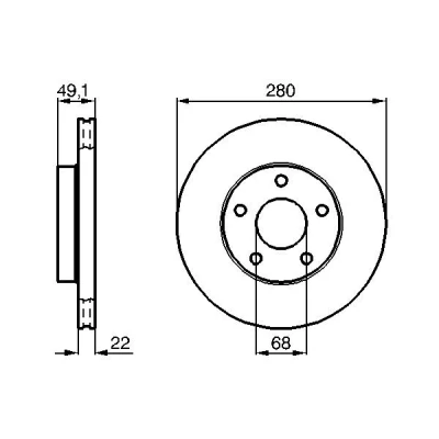 Imagen de BOSCH 0 986 478 833 Disco de freno 280 22 5 114,3 ventilado, ventilación interna aceitado