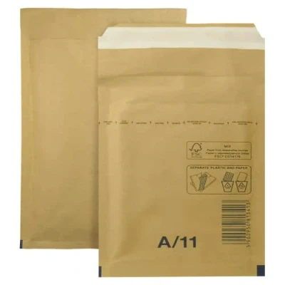 Imagen de Netuno 10x sobres acolchados con burbujas de aire marrones DIN 11/A 120x175mm burbuja autosellados reciclables resistentes al desgarro bolsa embalaje envíos postales tránsito ropas