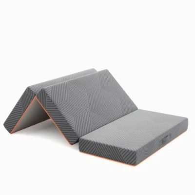 Imagen de Vesgantti colchón plegable tamaño individual 90 x 190 cm, 15 de espuma viscoelástica gel triple para viajes, camping, cama invitados, gris, certificado CertiPUR US