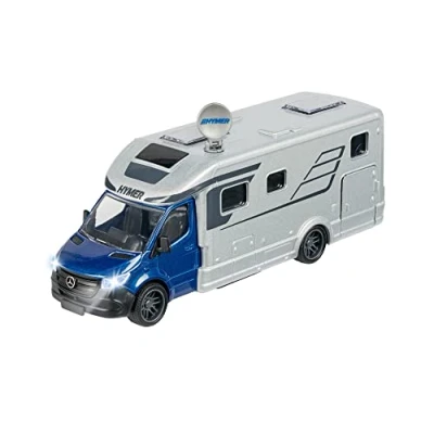 Imagen de MAJORETTE Grand Series Caravana Camper HYMER Clase B MasterLine, 19cm, Escala 1:43, Fabricado en Metal y Plástico, Luz Sonido (213773000)