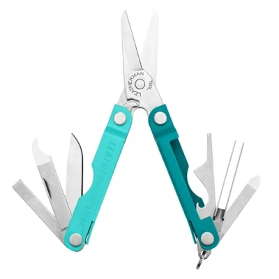 Imagen de Leatherman Micra Multiherramienta de acero inoxidable para el llavero, con tijeras muelle y otros 9 utensilios uso diario, Periquito