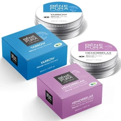 Imagen de BenePura Pomadas Hemorroides para y Fisuras Anales Alivio el ardor la Picores Ungüentos Naturales con Milenrama Blanca 2 x 40 ml