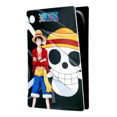 Imagen de Konix One Piece Funda Protectora para Consola PS5 (Silicona, antigolpes, Resistente a los arañazos), diseño de Luffy, Color Negro