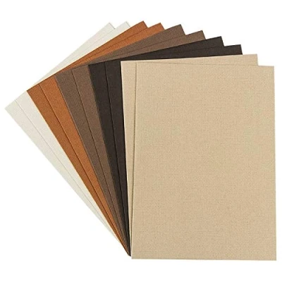 Imagen de Ideen mit Herz Juego de tarjetas felicitación 10 colores y sobres blancos aspecto lino colorido ideal para felicitaciones, bodas (crema/marrón, Din B6 16,5 x 11,5 cm)