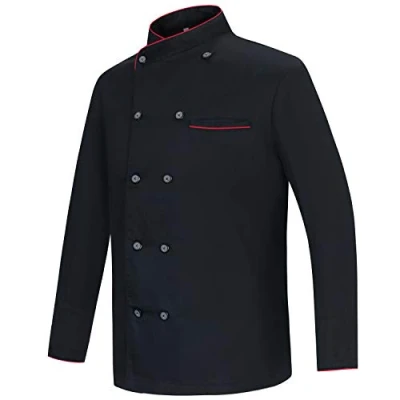 Imagen de MISEMIYA Casaca Cocina Uniforme Bar Restaurante HOSTELERÍA DE Chef Cocinero Mangas LARGAS Ref.842B 3XL, Negro