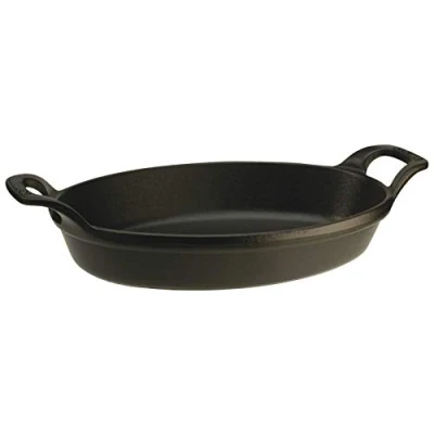 Imagen de Staub オーバル スタッカブル ディッシュ Fuente Ovalada apilable, Hierro Fundido, Negro, 28 cm