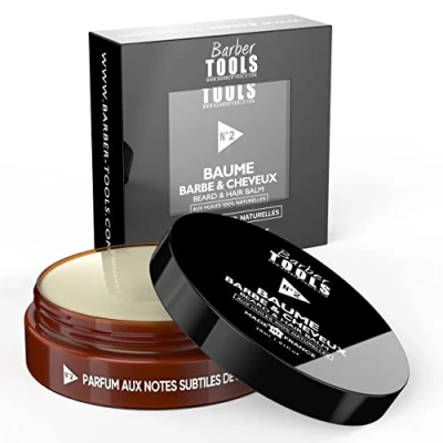 Imagen de Bálsamo para barba N2 Con aceites 100% naturales 30ml Nutre, hidrata, estructura. 2 ceras, mantecas, 5 vegetales, esenciales, vitamina E BARBER TOOLS