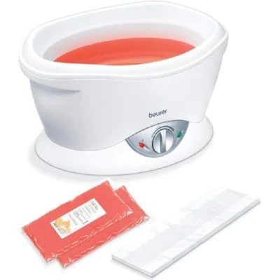 Imagen de Beurer MP 70 Baño de parafina para manos, pies y codos, temperatura ajustable, display iluminado que muestra el nivel calor, incluye 2 bolsas cera parafina, color blanco