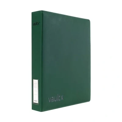 Imagen de Vault X Archivador de 3 Anillas para Cartas Coleccionables, Compatible con Hojas 9 Bolsillos, 540 Cartas, Material Exo Tec, Apertura Fácil, Carpeta Clip Anilla D (Verde, Delgado)