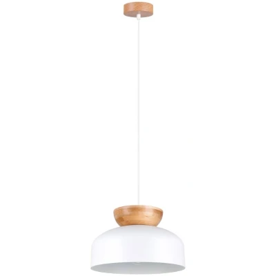 Imagen de SOLLUX LIGHTING Lámpara colgante Marion, Ø 29,5 cm, madera, acero