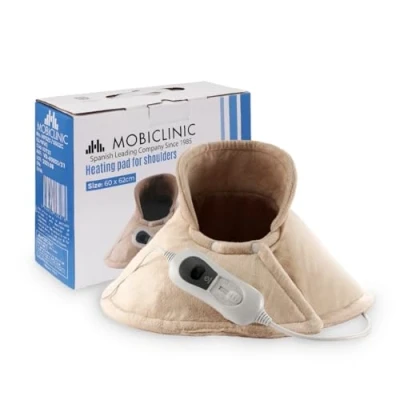 Imagen de Mobiclinic, Almohadilla cervical, Eléctrica, 3 rangos de temperatura, Apagado automático, Muy bajo consumo, 100W, Marca Española, Protección por sobrecalentamiento, Lavable, Para cuello, 62x60cm
