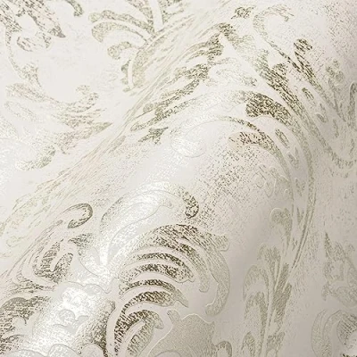 Imagen de Livingwalls Travel Styles Papel pintado para pared (10,05 x 0,53 m), diseño barroco, color blanco y plateado
