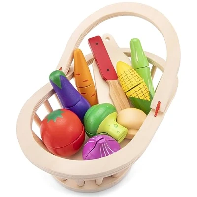 Imagen de New Classic Toys 10589 Cutting Meal Vegetable Basket, Multicolor, (10589)