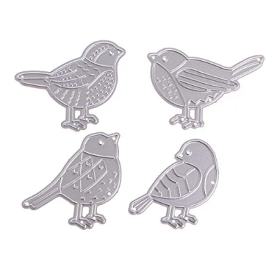 Imagen de U horizon Troqueles de corte 4 piezas pájaros, diseño pájaros metal para scrapbooking, álbum fotos, tarjeta, papel decoración, regalo