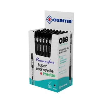 Imagen de Osama Bolis Negros Gel OBG, Trazo Fluido y Preciso, Set 10 Piezas con Boligrafo Punta 1.0 mm Retractil Boli Negro Cristal Ideal para Material Escolar Papeleria Boligrafos Oficina