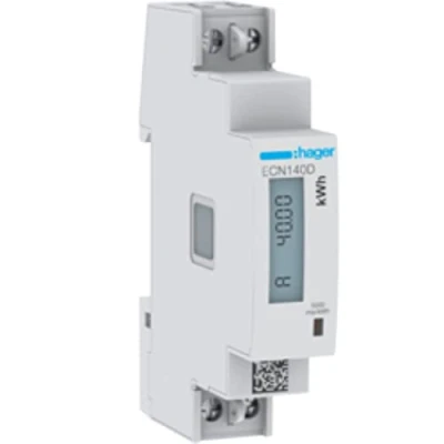 Imagen de Hager (AUT.+REST) Contador de energía 1F Direct 40A 1M, color blanco, 6 x 11 9 centímetros (referencia: ECN140D)