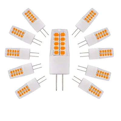 Imagen de ZHIYUE Bombillas LED G4 3W Blanco Cálido 3000k 300LM AC220 240V No Regulable reemplaza la bombilla halógena 30W base candelabros de sala estar, lámparas pared(paquete 10)