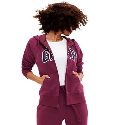 Imagen de GAP Heritage Sudadera con cremallera, Mujer, Talla: XS, Ruby wine