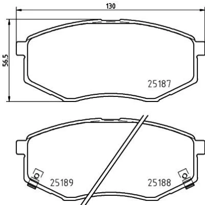 Imagen de HELLA 8DB 355 037 981 Juego de pastillas freno con contacto avisador desgaste accesorios KIA: Optima / K5 Berlina