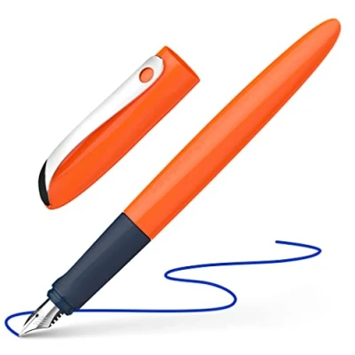 Imagen de Schneider 162116 Wavy pluma estilográfica (para diestros y zurdos, con para principiantes), color naranja