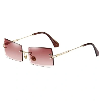 Imagen de Gafas de sol con montura cuadrada ultra pequeña para mujer Hombre sin retro lente transparente